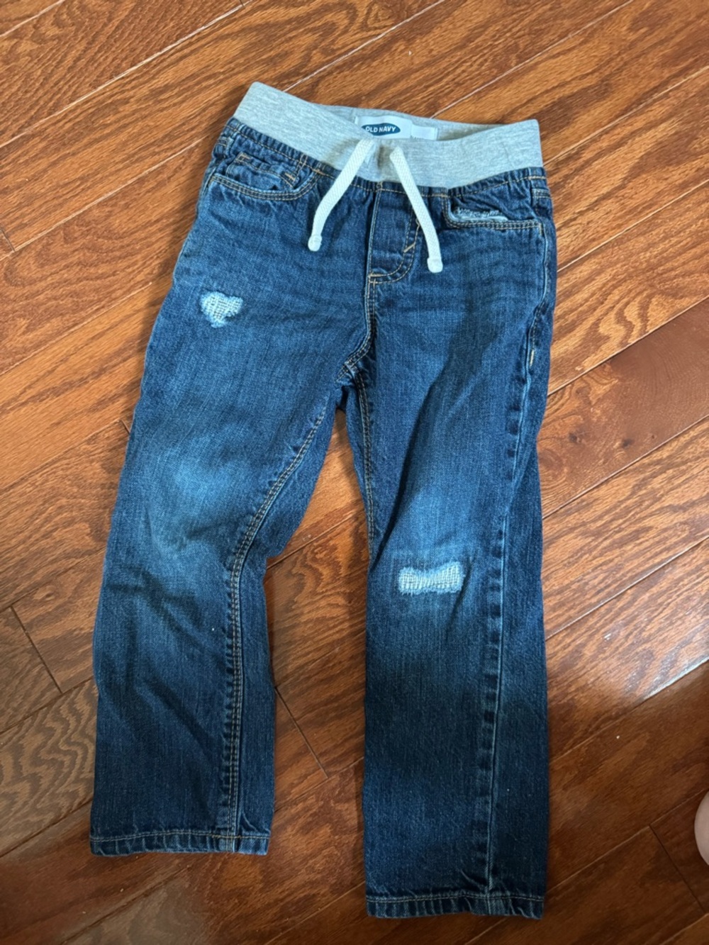 Old Navy Blue Kids Jeans with Gray Knit Waistband